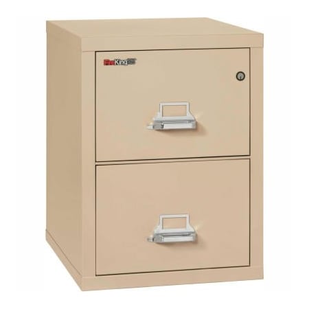 Fire King Fireking Fireproof 2 Drawer Vertical File Cabinet - Legal Size 21"W x 25"D x 28"H - Putty 2-2125-CPA